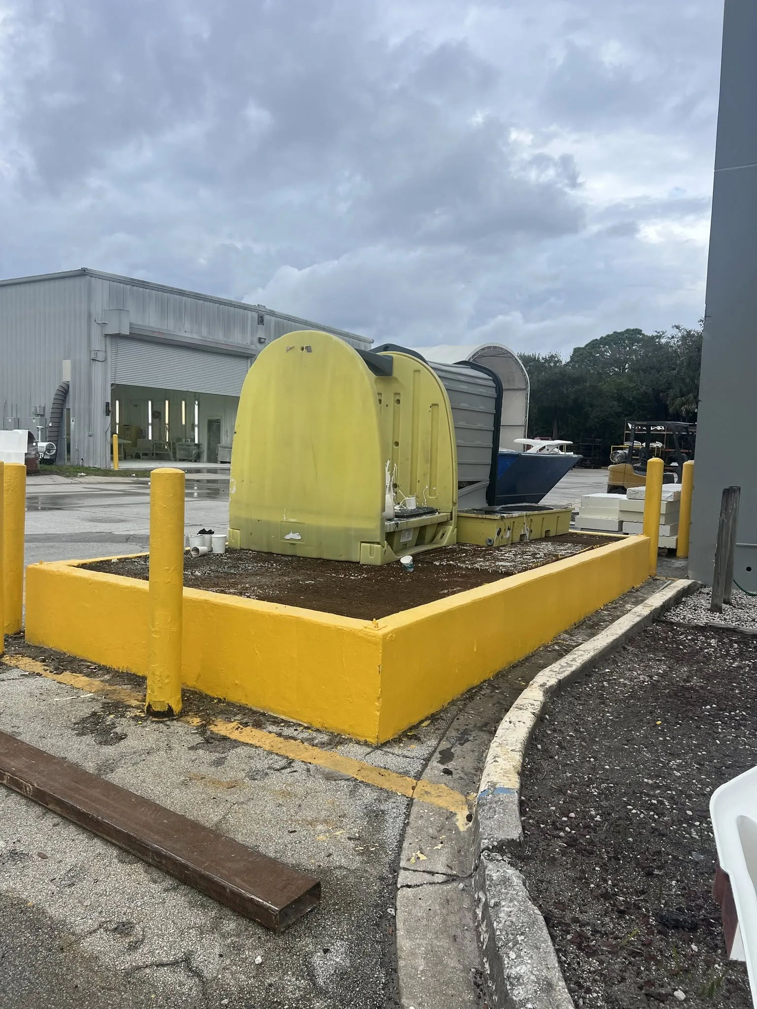 Utility enclosure at a commercial construction site.